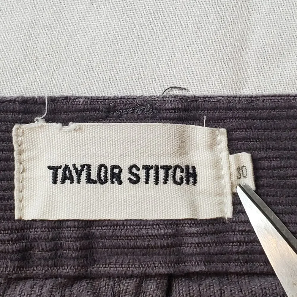 Taylor Stitch Men's Size 30X32 Straight Leg Corduroy Pant Taupe Gray